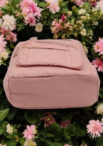 Rucsac de dama din material textil rezistent RX2282, cu manere si barete ajustabile, 34x26x10cm, Roz - Img 4