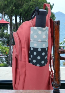 Rucsac din material textil rezistent R65, bretele reglabile, 35x27x14cm, Roz - Img 9