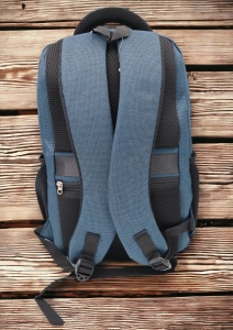 Rucsac pentru laptop R23382, impermeabil, 48x34x19cm, maner si bretele buretate, Bleumarin - Img 3
