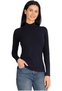 Bluza dama tip maleta cu guler inalt, Knox B2005, bleumarin 2XL