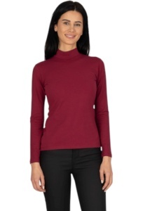 Bluza dama tip maleta cu guler inalt, Knox B2005, bordo 2XL
