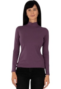 Bluza dama tip maleta cu guler inalt, Knox B2005, mov pudra 2XL
