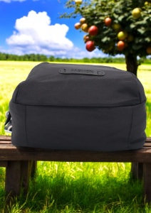Geanta crossbody din material textil pentru femei R1929, curea reglabila, 21x18x13cm, Negru - Img 5