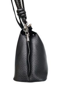 Geanta de dama crossbody, design minimalist texturat, compartimentare multipla, curea ajustabila, R87010, negru - Img 4