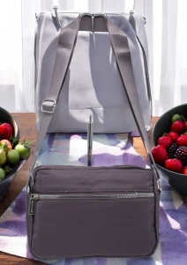 Geanta de dama tip crossbody R241, curea reglabila, 25x18x6cm, Gri - Img 2