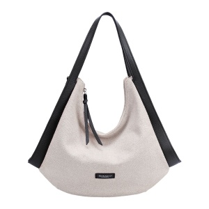 Geanta de Umar Dama Diana&Co Firenze, Stil Hobo, Canvas/PU, DJC932-2, negru
