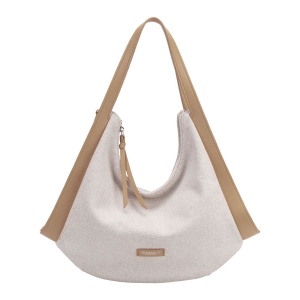 Geanta de Umar Dama Diana&Co Firenze, Stil Hobo, Canvas/PU, DJC932-2, biscuit
