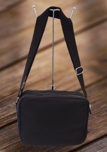 Geanta de umar femei R54 mini, comoda, material rezistent, 24x18x10cm, Negru - Img 2
