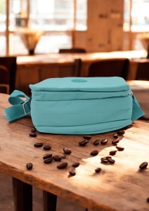 Geanta de umar femei R54 mini, comoda, material rezistent, 24x18x10cm, Verde - Img 6