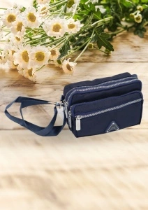 Geanta de umar pentru femei R88014, curea reglabila, 19x12x8cm, Bleumarin
