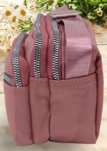 Geanta de umar pentru femei R88014, curea reglabila, 19x12x8cm, Roz inchis - Img 3