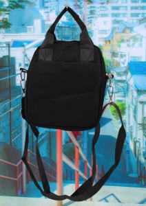 Geanta pentru femei R1311, cu manere si curea din material textil, 19x16x7cm, Negru - Img 3
