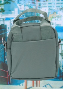 Geanta pentru femei R1311, cu manere si curea din material textil, 19x16x7cm, Verde deschis - Img 3