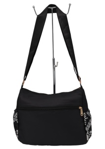 Geanta pentru femei tip crossbody R1130, material textil, curea reglabila, 25x16x13cm, Negru01 - Img 4