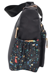 Geanta pentru femei tip crossbody R1130, material textil, curea reglabila, 25x16x13cm, Negru02 - Img 2