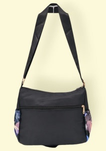 Geanta pentru femei tip crossbody R1130, material textil, curea reglabila, 25x16x13cm, Negru05 - Img 2
