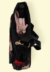 Geanta pentru femei tip crossbody R1130, material textil, curea reglabila, 25x16x13cm, Negru08 - Img 8