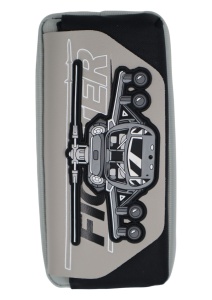 Penar pentru baieti R7233, model elicopter, doua compartimente, material textil, 20x10x6cm, Gri