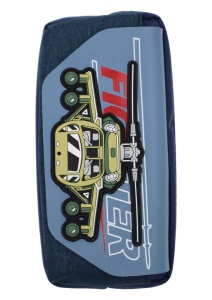Penar pentru baieti R7233, model elicopter, doua compartimente, material textil, 20x10x6cm, Bleumarin