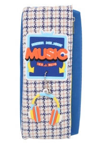 Penar pentru copii Music R7304, doua compartimente, 20x9x6cm, Albastru