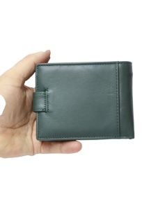 Portofel barbati din piele naturala, inchidere capsa, 12.5x10x2,5cm, R0111YK, verde - Img 2