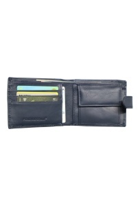 Portofel barbati din piele naturala, inchidere capsa, 12.5x10x2,5cm, R002YK, bleumarin - Img 3
