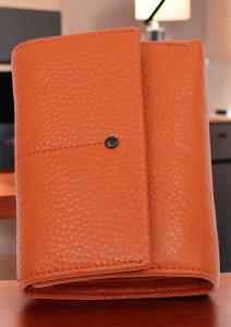 Portofel de damă din piele naturală Hassion R16 orange - Img 2
