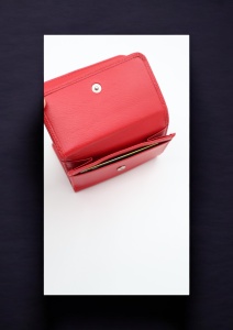 Portofel de damă din piele naturală Hassion R403 rosu - Img 5