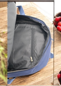 Rucsac de dama din material textil R2276, barete reglabile, compatibil A4, 34x27x12cm, Bleumarin - Img 7