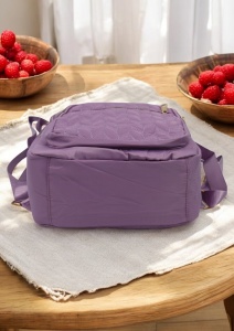 Rucsac de dama din material textil R2276, barete reglabile, compatibil A4, 34x27x12cm, Lila - Img 5