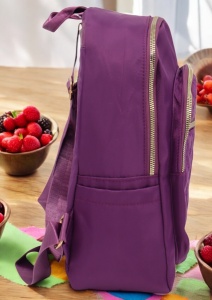 Rucsac de dama din material textil R2276, barete reglabile, compatibil A4, 34x27x12cm, Mov - Img 3