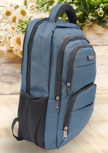 Rucsac pentru laptop R23384, impermeabil, 48x32x22cm, bretele intarite si sistem de prindere pe troler, Bleumarin - Img 2