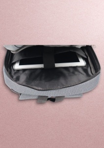 Rucsac pentru laptop R23384, impermeabil, 48x32x22cm, bretele intarite si sistem de prindere pe troler, Gri - Img 10