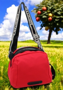 Geanta crossbody din material textil pentru femei R1929, curea reglabila, 21x18x13cm, Rosu - Img 4