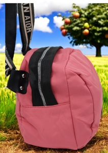 Geanta crossbody din material textil pentru femei R1929, curea reglabila, 21x18x13cm, Roz - Img 2
