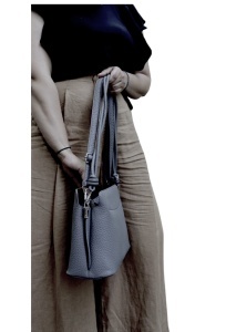 Geanta de dama crossbody, design minimalist texturat, compartimentare multipla, curea ajustabila, R87010, gri - Img 6