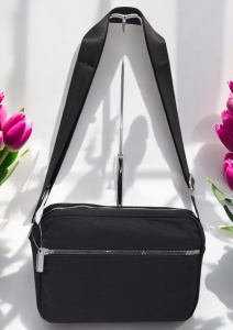 Geanta de dama tip crossbody R241, curea reglabila, 25x18x6cm, Negru - Img 3
