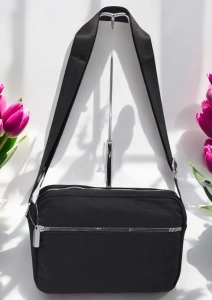 Geanta de dama tip crossbody R241, curea reglabila, 25x18x6cm, Negru - Img 3