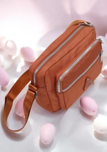 Geanta de dama tip crossbody R241, curea reglabila, 25x18x6cm, Portocaliu - Img 5