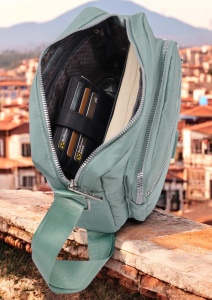 Geanta de dama tip crossbody R241, curea reglabila, 25x18x6cm, Verde deschis - Img 7