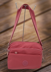 Geanta de umar femei R54 mini, comoda, material rezistent, 24x18x10cm, Roz