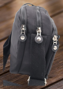 Geanta de umar femei R54 mini, comoda, material rezistent, 24x18x10cm, Negru - Img 3