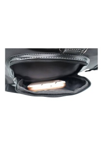 Geanta de voiaj cu insertii din piele ecologica si buzunare aplicate R8081, 55X30x20cm, Negru - Img 6