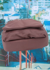 Geanta pentru femei R1311, cu manere si curea din material textil, 19x16x7cm, Roz inchis - Img 6