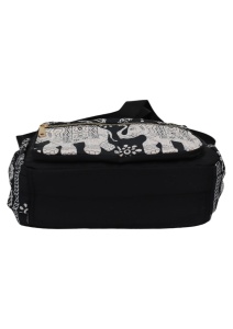 Geanta pentru femei tip crossbody R1130, material textil, curea reglabila, 25x16x13cm, Negru01 - Img 5