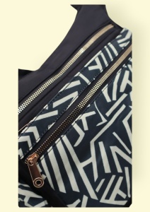Geanta pentru femei tip crossbody R1130, material textil, curea reglabila, 25x16x13cm, Negru06 - Img 7