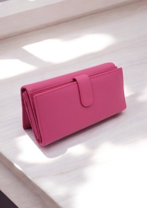 Portofel dama din piele naturala Hassion R05 fuchsia