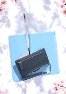 Portofel dama din piele naturala R65 bleumarin
