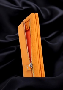 Portofel dama din piele naturala R65 orange - Img 4
