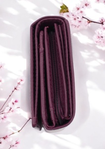 Portofel de damă din piele naturală Hassion R065 violet - Img 3